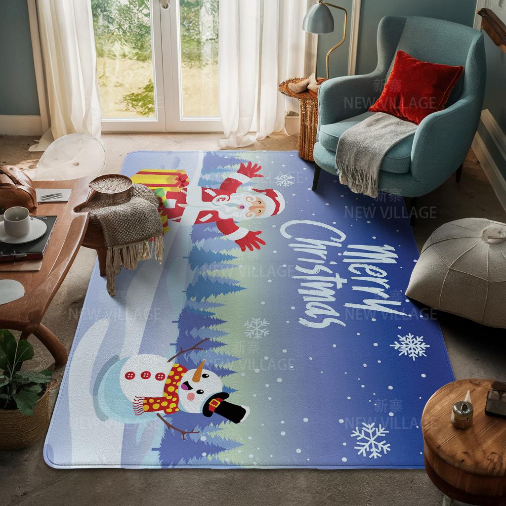 Ковер у входа в дом Домашний коврик у двери Гостиная Ванная Комната Ноги ванная комната Нескользящие коврики с водопоглощением для ванной Счастливого Рождества зима