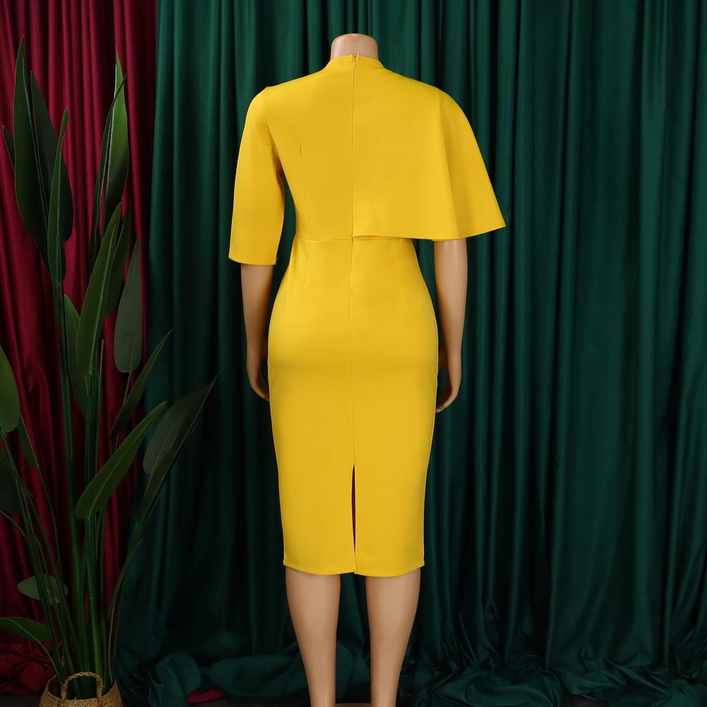 YYFS Women's Fashion Summer Spring Solid Color Print Short Sleeve V-Neck High Waist Casual Dresses