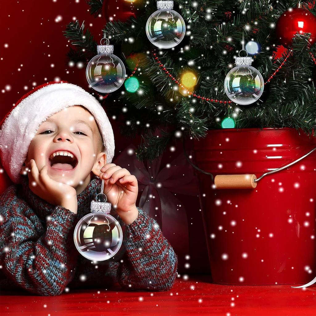 Christmas Dazzling Hanging Ball Vibrant Color Fillable Baubles for Christmas Tree Wreath Decor