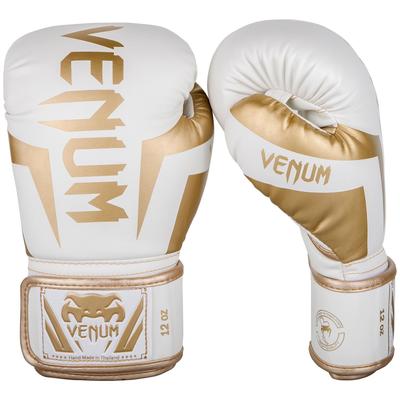 Боксерские перчатки VENUM Elite (Белое золото) (10 унций)