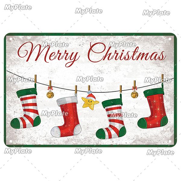 [MyPlate] Рождественская металлическая вывеска, винтажная жестяная вывеска, декоративная табличка для бара, домашний декор, настенная наклейка для бара, вечерние плакат, подарок