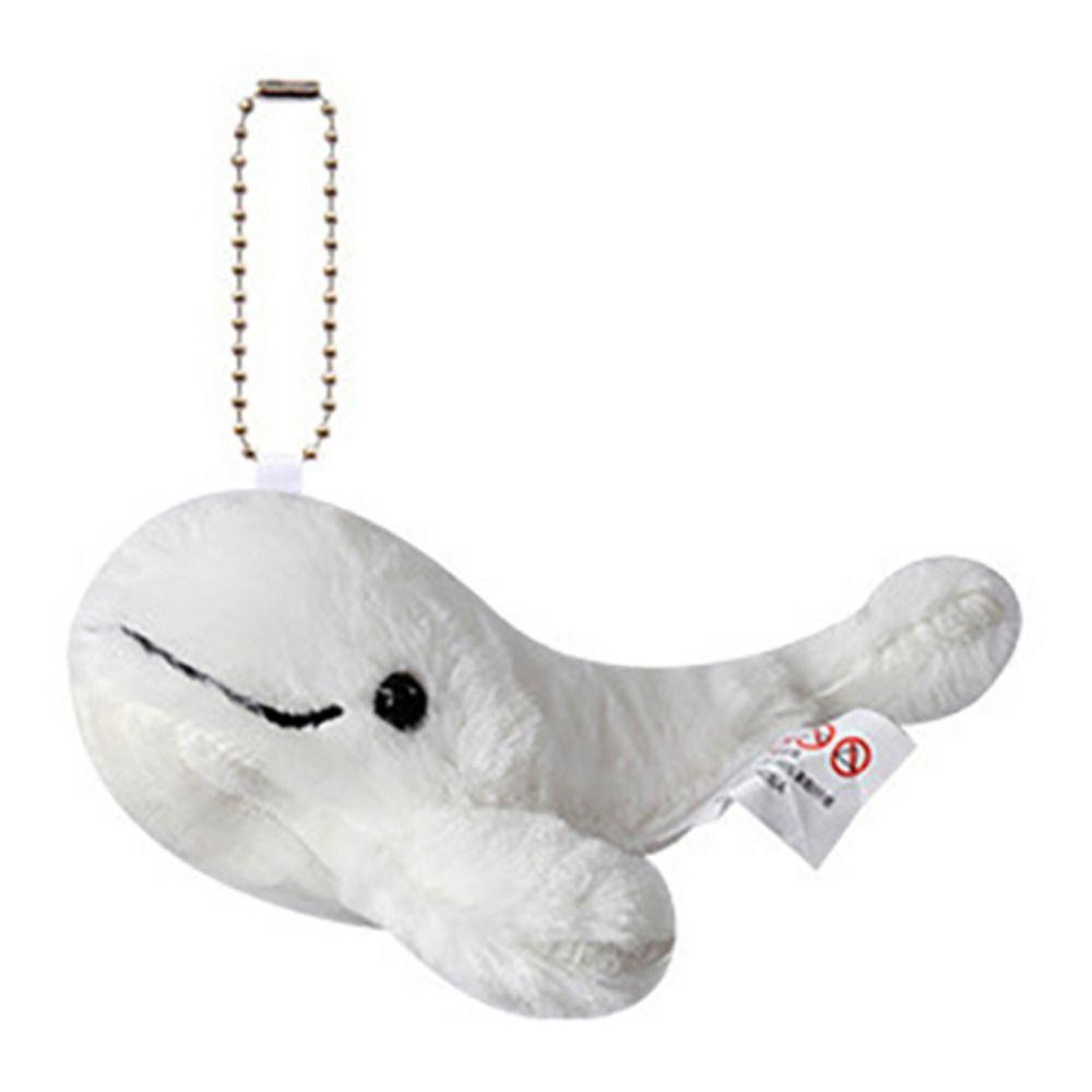 Kawaii Plush Stuffed Whale Keychain Cute Marine Organism Keyring Cetacean Pendant Bag Hanging