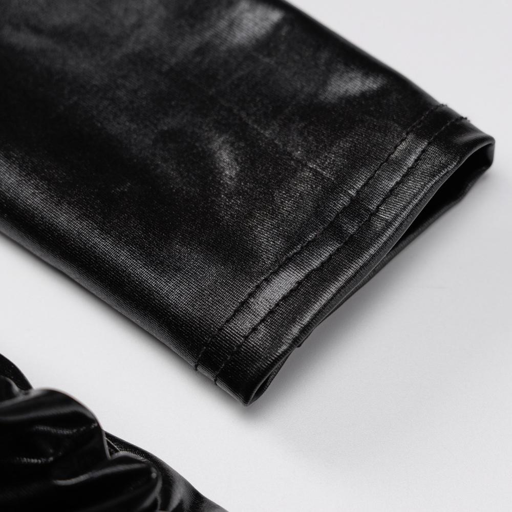 Сексуальное платье, облегающее, с длинными рукавами, платье с морщинами, весна-осень 2025, женское, облегающее, с длинными рукавами, из искусственной кожи, облегающее, с высоким воротом, клубное платье