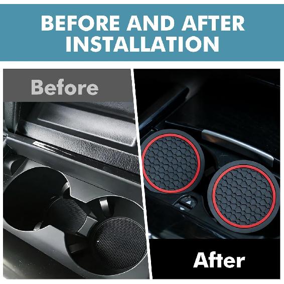 4 Pcs 2.75 Inch Car Coasters, Non-Slip Waterproof PVC for Cars Trucks RVs