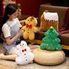 Милая плюшевая игрушка в виде елки, снеговик, пряничный человечек, подушка, мягкий домик для печенья, плюшевые подарки на день рождения, рождественский подарок