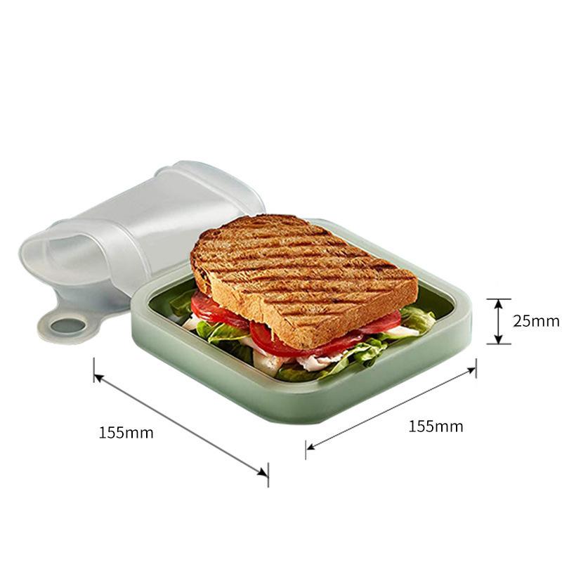 Sandwich Holder Lunchbox Bakery Boxes Silicone Rubber Portable Lunch Box Loaf Bread Sandwich Containers Sealable Containers 1pc