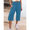 Women's Casual Loose Wide Leg Seven-tenths Pants for Summer Fashion Comfortable Breathable High Waist