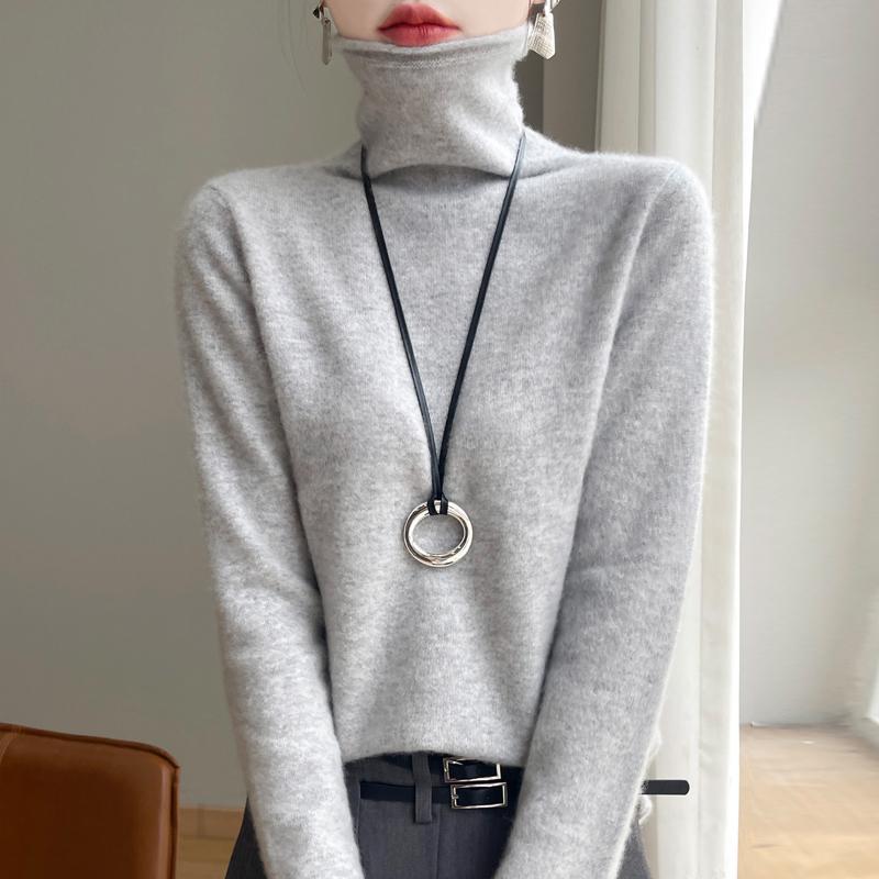 Женский кашемировый свитер Qinghe Cashmere 30% Кашемир 70% Шерсть Осенне-зимний кашемировый пуловер Мягкий и теплый