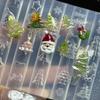 3D Silicone Nail Mold Diy Christmas Tree Snowman Gingerbread Man Transparent Template Nail Art Decorations Manicure Design Tool