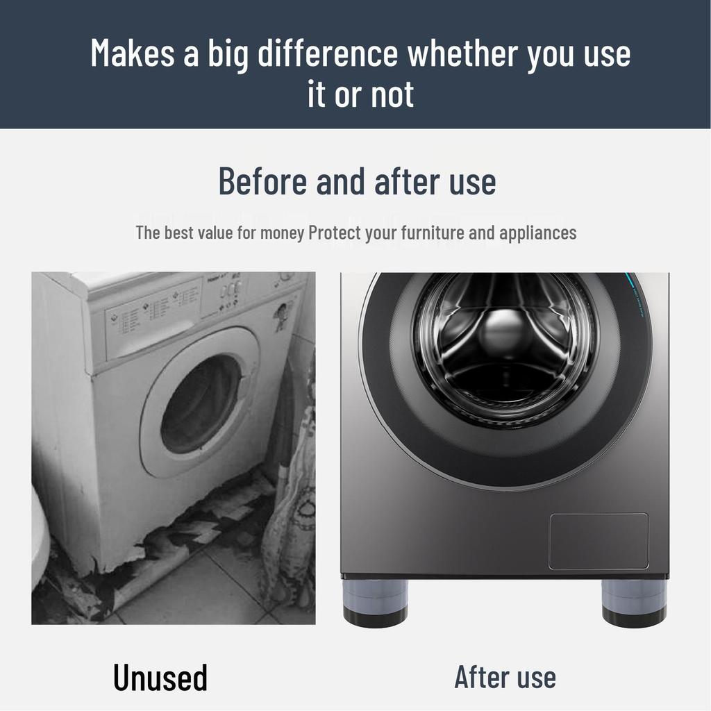 Universal Anti-Slip Rubber Foot Pads for Washers, Fridges, and Furniture - Shock Absorption and Noise Reduction