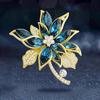 Elegant Flower Brooch Pin for Women Fashion Crystal Pin Clothes Suit Accessories Jewelry Gifts