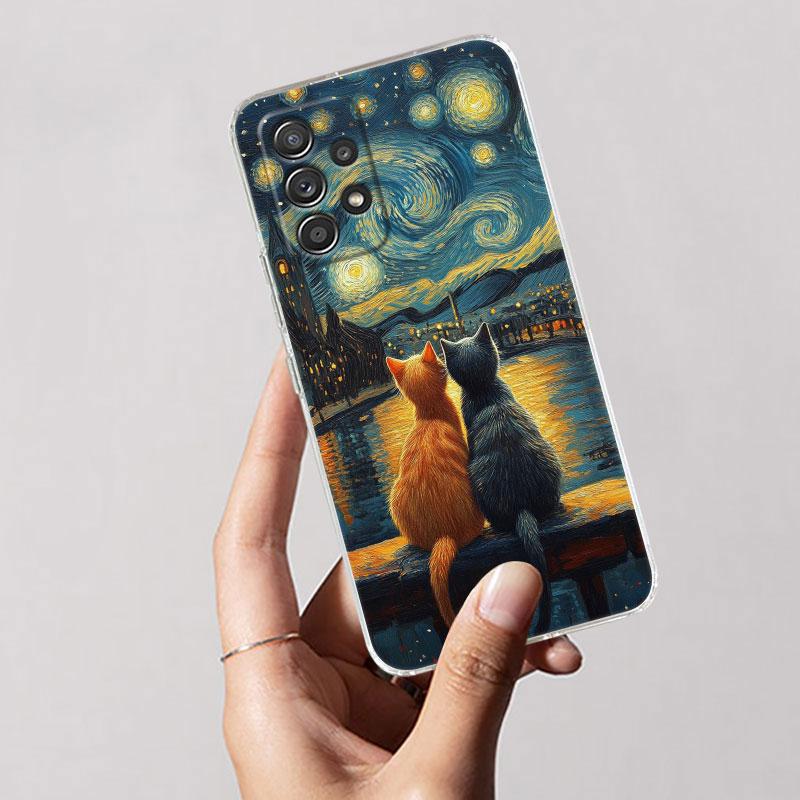 Чехол для телефона с картиной Ван Гога «Звездная ночь» для Samsung Galaxy A56 A57 A37 A55 A54 A36 A35 A26 A25 A16 A17 A07 A52 A21s