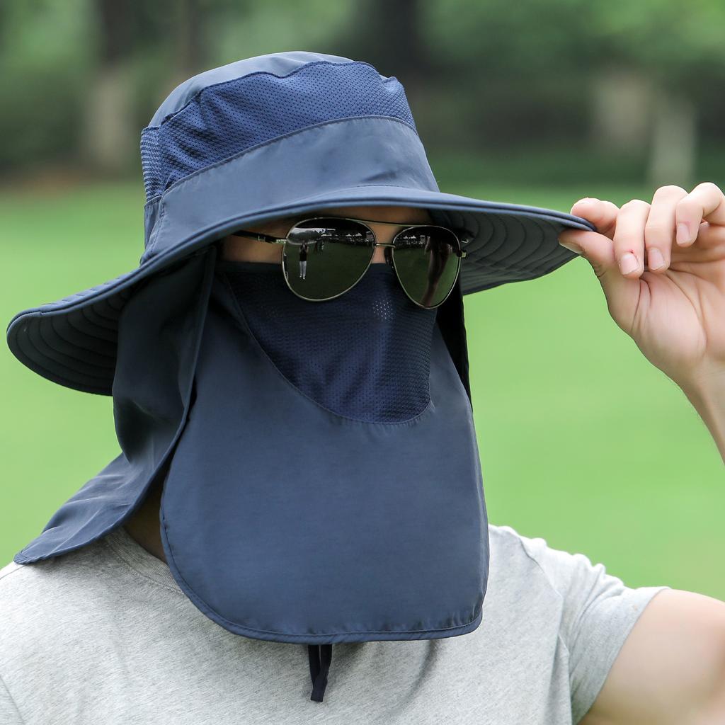Рыболовная шляпа дышащая с широкими полями солнцезащитная портативная для улицы и пляжа со съемным клапаном для шеи