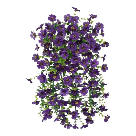 1/4 шт. Подвесной искусственный цветок фиалки, Устойчивый к УФ-лучам, Искусственный шелковый цветок