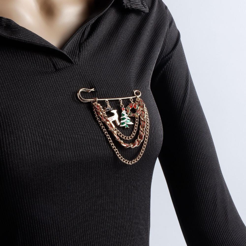 Snowflakes Christmas Brooch Snowman Enamel Badge Fashion Waistband Pin Bag Decoration