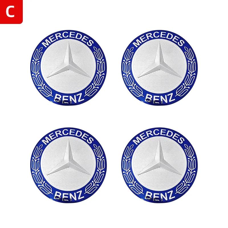 56mm60mm65mm75mm Car Wheel hub Center Cap Badge covers sticker 4pcs Mercedes Benz W204 W205 W212 W213 W177 W176 W117 X253 W247