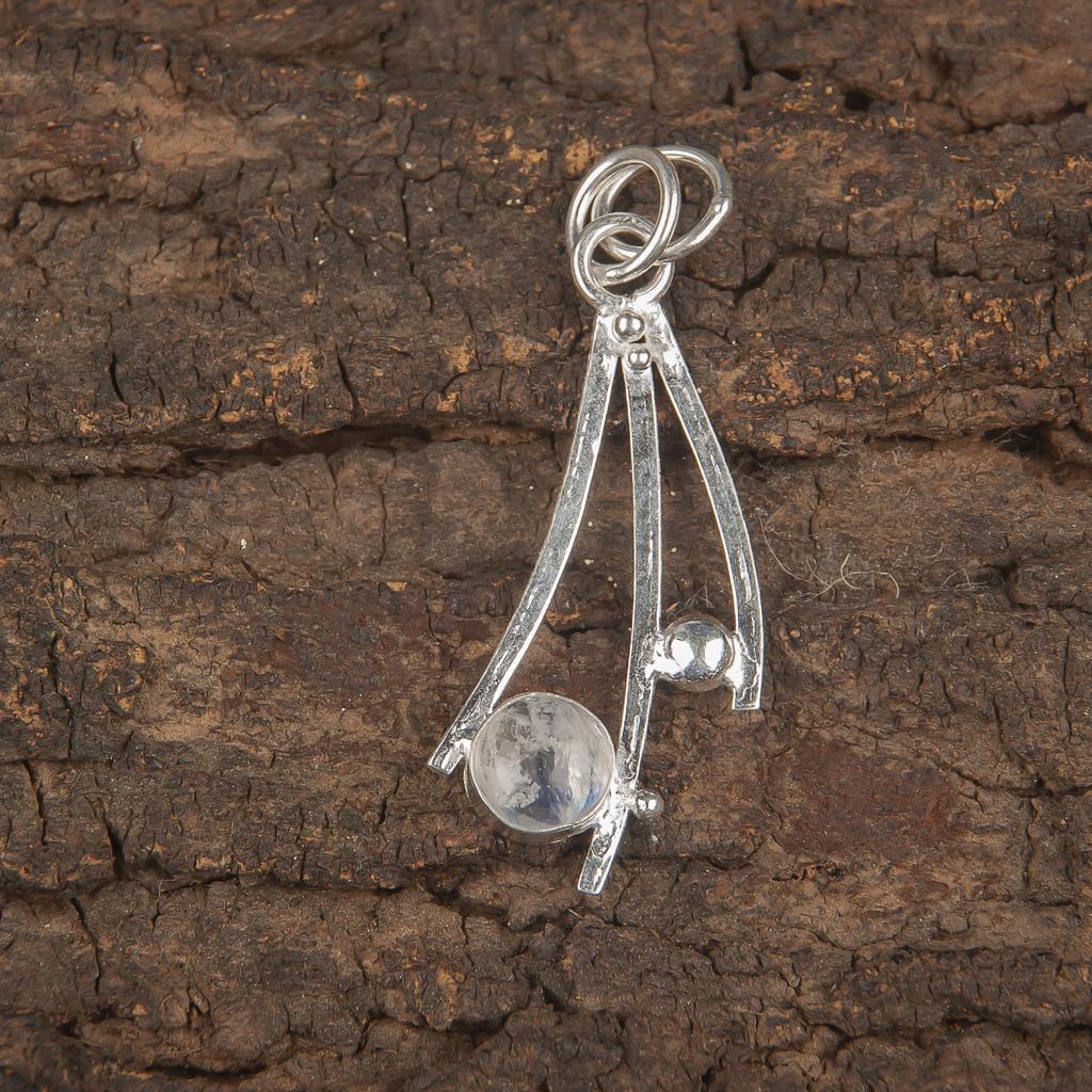 Ювелирные изделия с радужным лунным камнем, 925 пробы, кулон из цельного серебра, кулон ручной работы с драгоценными камнями для женщин