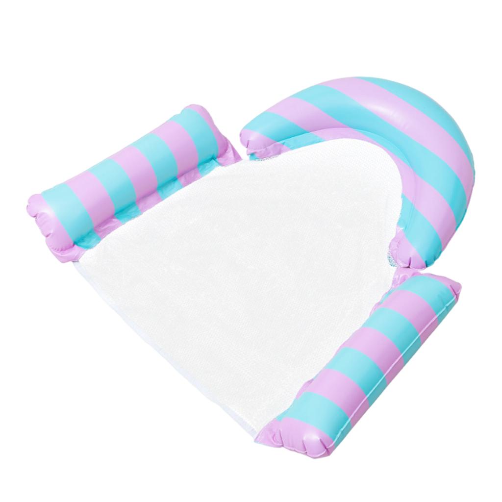 Stripe Pattern Float Air Cushion Leakproof Inflatable Floating Single Seat Thickened Floating Bed for Summer Water Entertainment