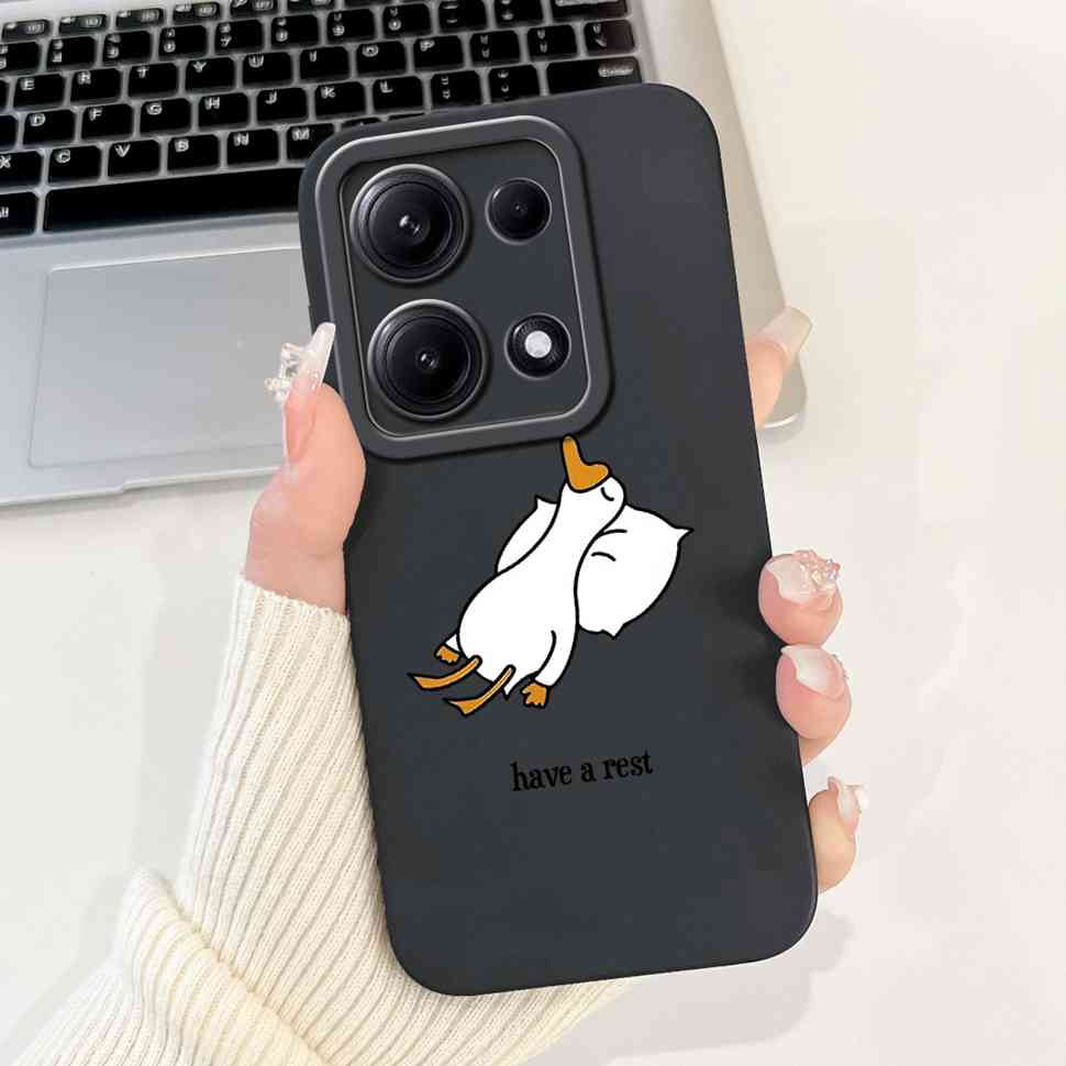 Простой силиконовый чехол для Redmi Note14s 4G Capa Милый панда кролик Ударопрочная задняя крышка для чехла телефона Xiaomi Redmi Note 14S
