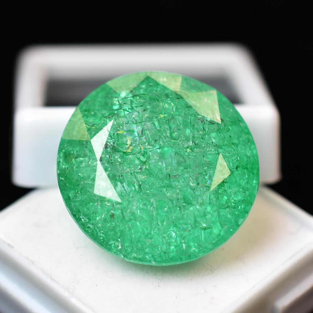 40 Ct Natural Green Emerald Round Cut Precious Loose GEMSTONE For Gift