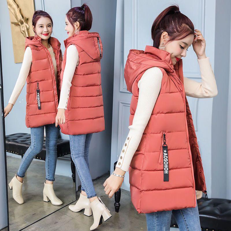 Women's Vest Large Size Warm Jacket Down Cotton Hooded Jacket