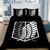 Cartoon Anime Attack On Titan Duvet Cover Pillowcase Bedding Set Adult Boy Girl Bedroom Decoration Children Single Double Size