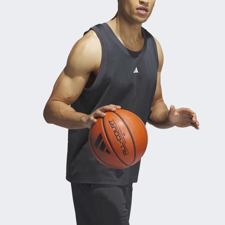 adidas Майка Basketball Legends Solid Logo Training с круглым вырезом без рукавов, мужские топы, черный цвет IL2267