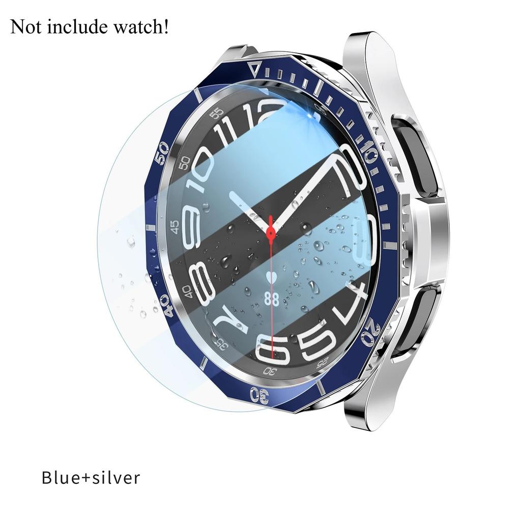 Чехол 3 в 1+Кольцо безеля+Защитная пленка для стекла для Samsung Galaxy Watch 6 Classic 47 мм 43 мм Защитная пленка для экрана Бампер для Galaxy Watch 6 Classic