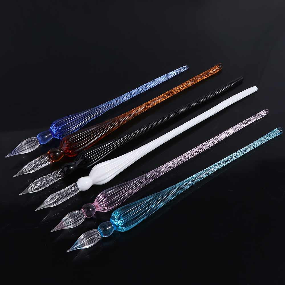 Художественная роспись Ручная каллиграфия Винтажные фирменные перьевые ручки Стеклянная ручка для макания Ручка для макания Кристалл