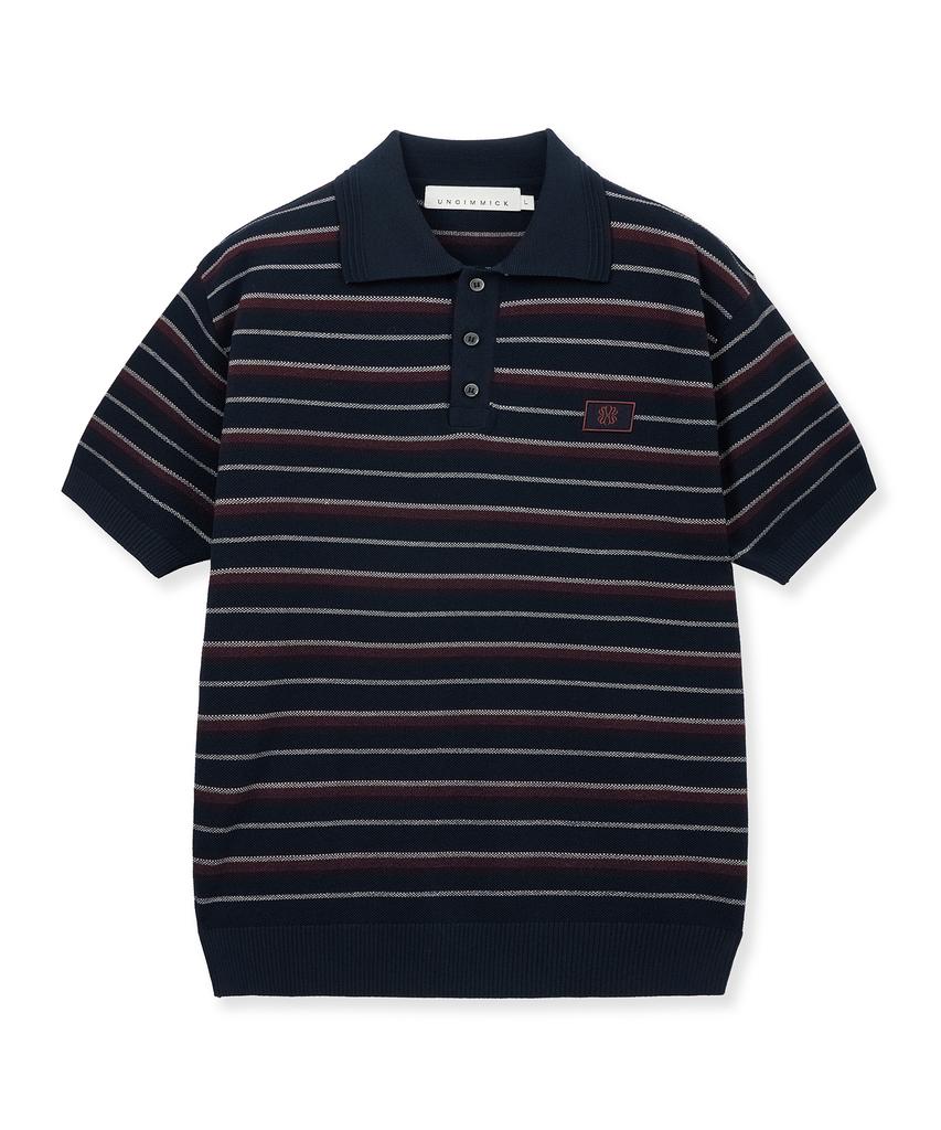 UNGIMMICK Preppy Knit Polo Shirt (Navy)