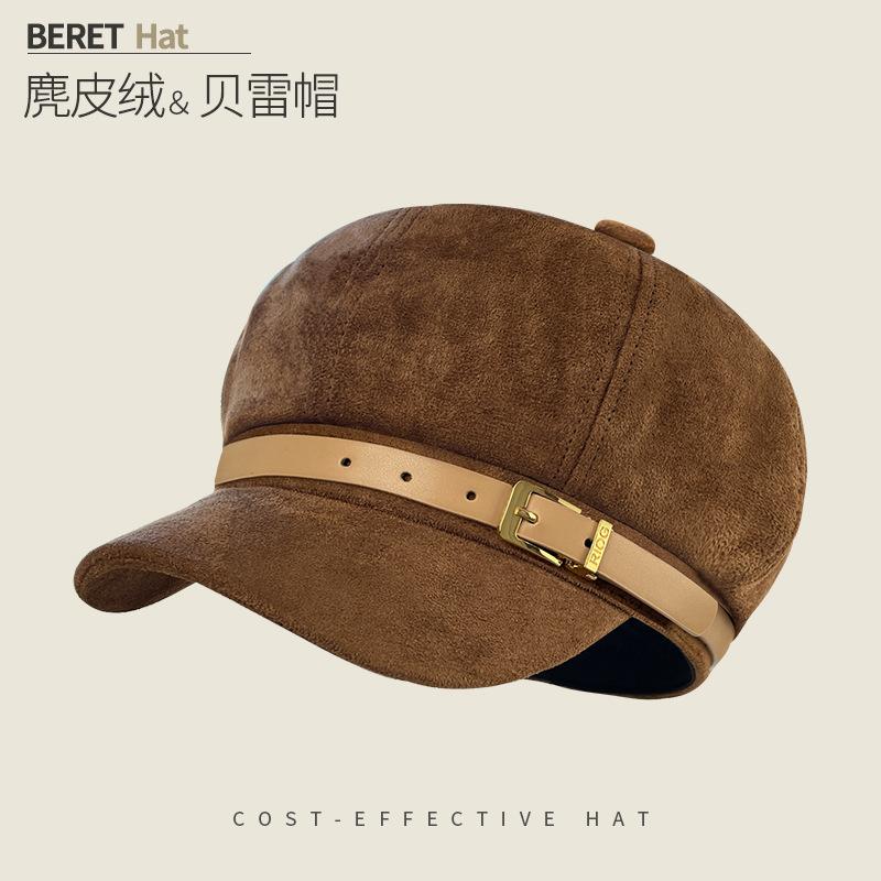 Ретро Универсальный Шерстяной Берет Подчеркивающий Лицо Утиный Язычок Восьмиугольная Шляпа Детская Теплая Ветрозащитная Шляпа Газетчика