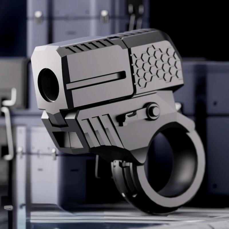 Игрушечный пистолет, кольцо для снятия стресса EDC Mini Metal Agent Gold Finger Throwing Shell, поддельный пистолет для взрослых мальчиков, гироскоп, спиннер