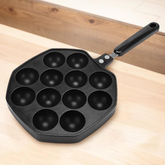 Takoyaki Grill Pan Plate 12 Holes Non-Stick Cooking Grill Baking Pan Octopus Ball Baking Tray for Squid Balls Pancakes