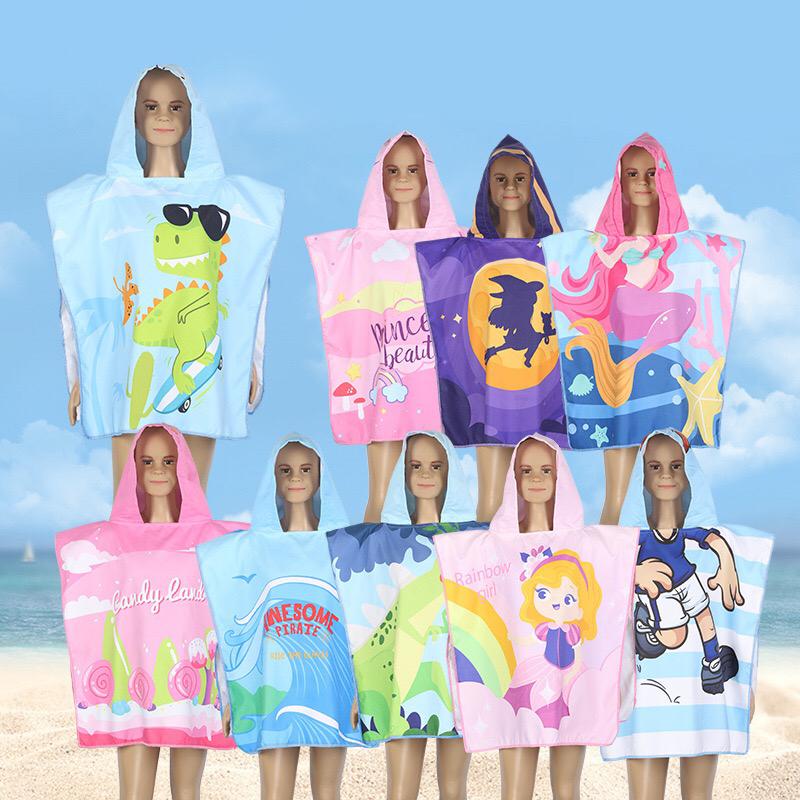 Animal Kids Quick Drying Coral Fleece Hooded Baby Bath Towel Set for Newborns Cartoon