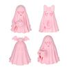 Halloween Ghost Figurine Cute Pink Ghost Holding Moon Statue Resin