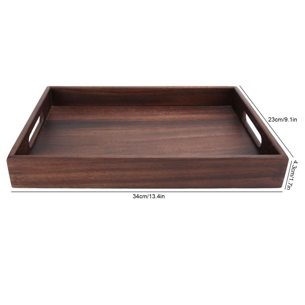 Polished Fruit Tray Wooden Coffee Serving Tray Multi Functional Decorative Platter Home Storage