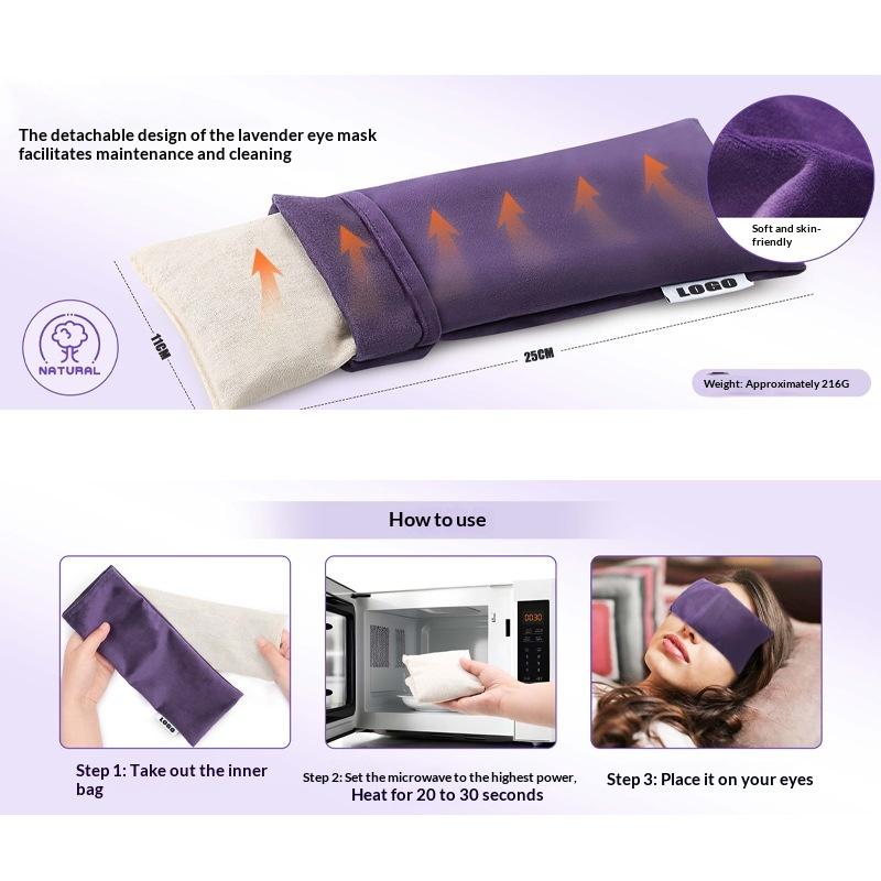 Aromatherapy Lavender Eye Pillow Hot Cold Compress for Dry Eyes Relief Sleep Aid for Meditation Yoga Home Use 1Pcs