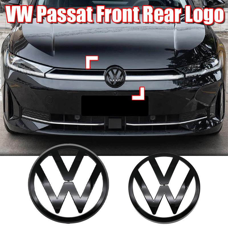 2pcs ABS Car Front Grill Emblem Rear Trunk Badge Logo for Volkswagen VW Passat 2019-2024 Scirocco Premium Pro Plus Extra Quality zw8