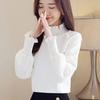 Женский весенне-осенний новый корейский стиль свободный повседневный топ с высоким воротником базовая рубашка футболка облегающего кроя