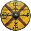 Medieval Viking Shield Norse The Helm of Awe Designer Battleworn 60.96 CM Wooden  Iron Shield for Home Decor