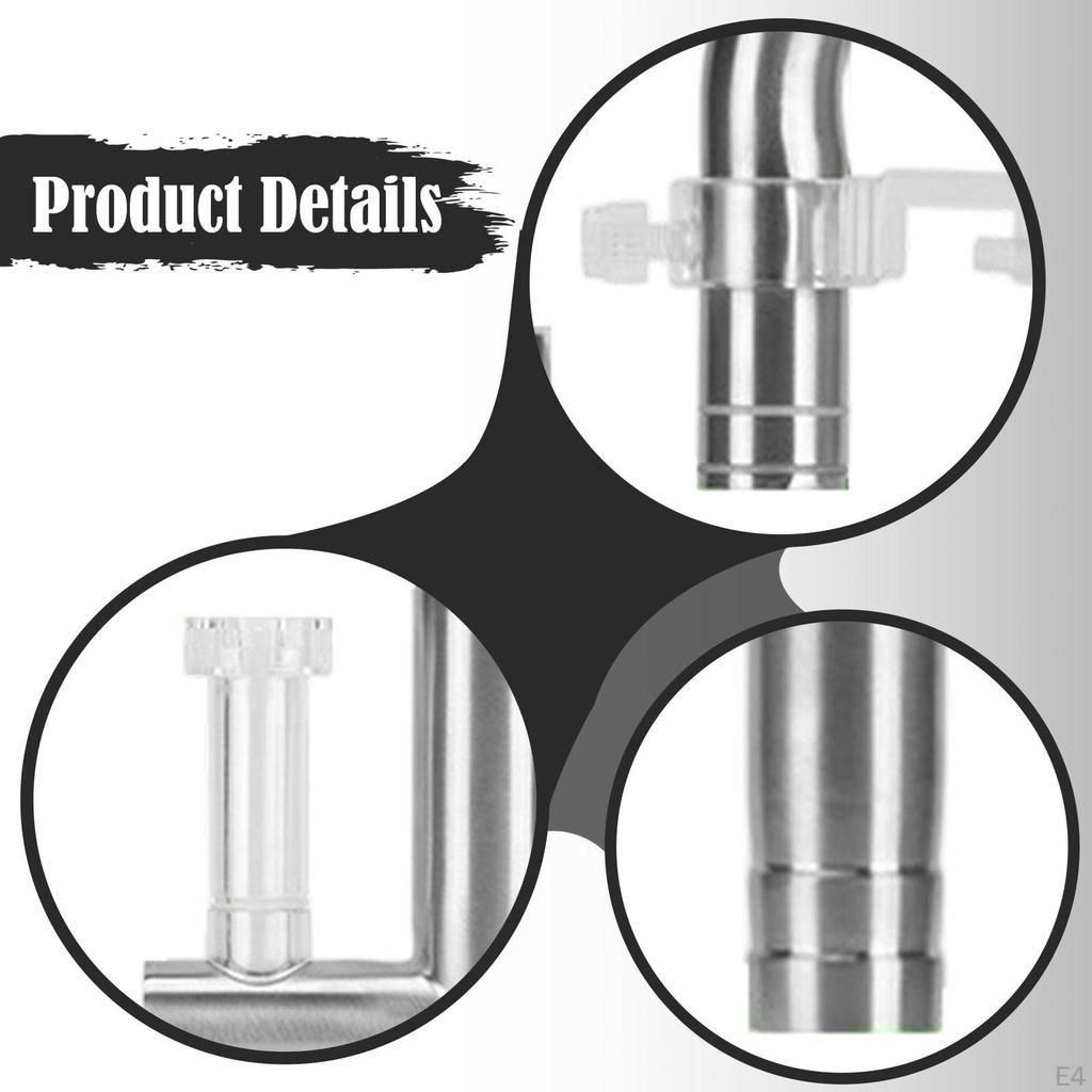 Aquarium Tube Connector for Fish Tank, Water Lily Pipe, Stainless Steel Oil Skimmer, Easy Assembly,