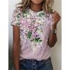 Женская футболка с принтом, мода Y2K oversize, футболка с круглым вырезом и цветочным принтом, женская футболка