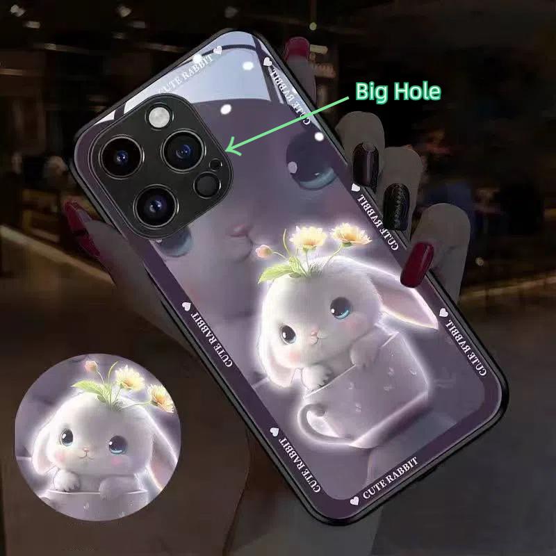 LED Phone Case – Auto Flashing for Calls & Music, Tempered Glass Protection