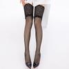 Women's Sheer Thigh High Stockings Black Wide Lace Fishnet Stockings