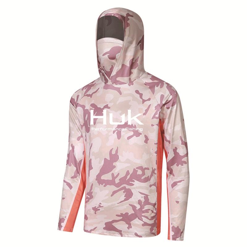 Рыболовная рубашка Huk с капюшоном для защиты от УФ-излучения - Защита от солнца и свободный крой для летней морской рыбалки