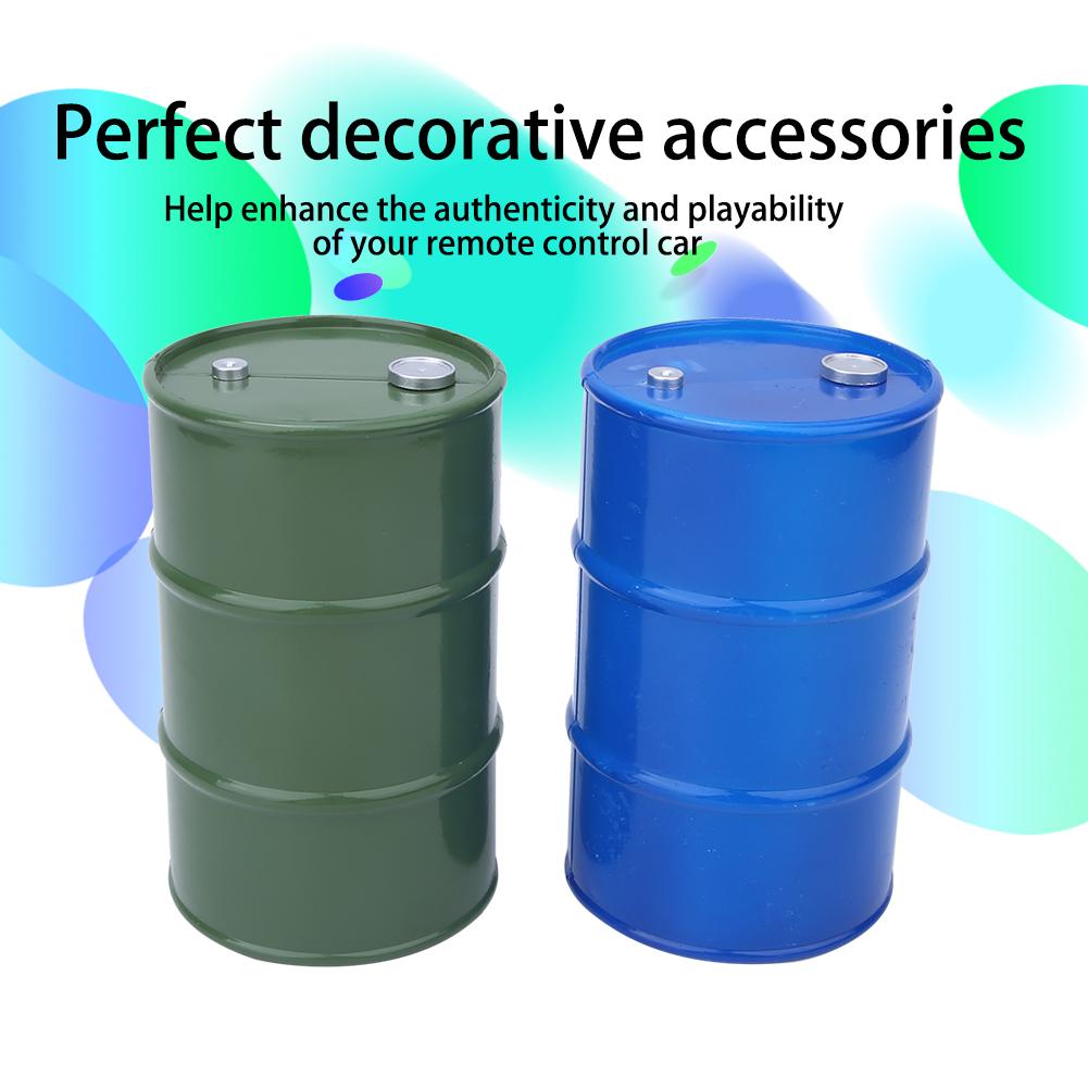 2PCS Simulation Metal   Oil   Container Decoration Fit for 1Celsius10 RC Crawler(  )