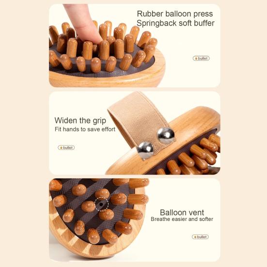 Массажная щетка Meridian Pressure Brush, деревянная терапевтическая массажная щетка для удаления жира на животе и целлюлита, натуральная деревянная щетка для тела для снятия мышечной боли