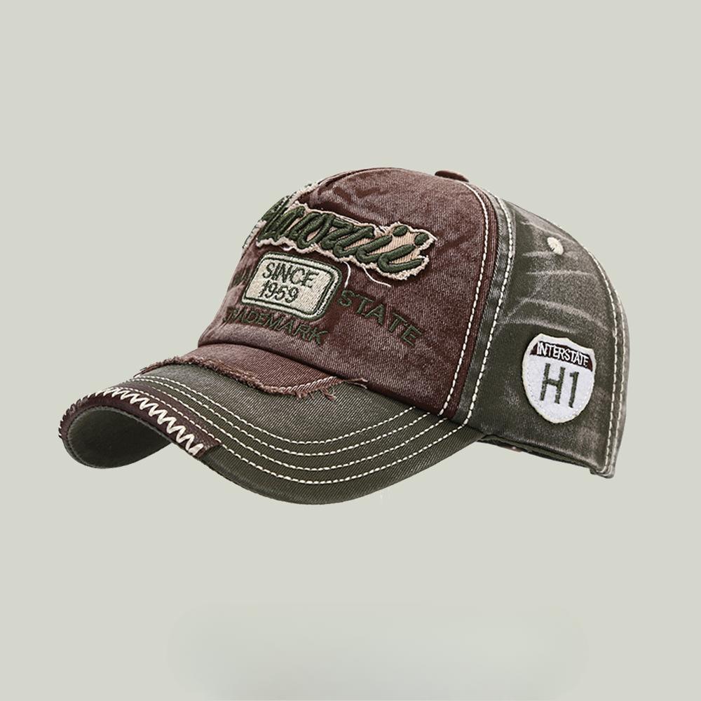 Корейская версия персонализированной ретро бейсболки с вышивкой букв, солнцезащитная шляпа, женская модная дорожная бейсболка, мужская старая шляпа, тренд