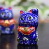 Waza No Kura Lucky Cat Ornament Kutani Ware Chibi Lucky Cat Opening Celebration Birthday Present Pair Gift Aomori-kun