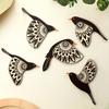 5pcs Indoor Outdoor Bird Wall Decor Wall Hanging Wooden Bird Ornaments Wooden Bird Wall Art  Garden